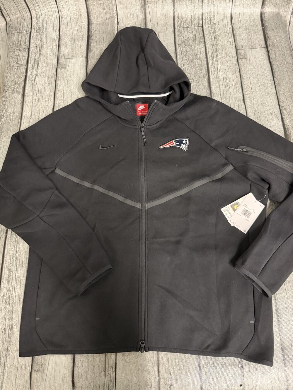 NWT Men's Nike Tech New England Patriots Full-Zip Windrunner Hoodie Black XL